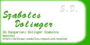 szabolcs dolinger business card